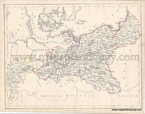 Antique-Hand-Colored-Map-Prussia-c.-1840-Virtue-Prussia-1800s-19th-century-Maps-of-Antiquity