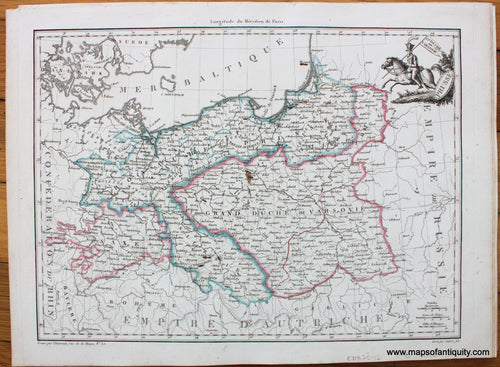 Antique-Hand-Colored-Map-Grand-Duche-de-Varsovie-Prusse-Poland-and-Prussia-1812-Malte-Brun-Lapie-Poland-1800s-19th-century-Maps-of-Antiquity