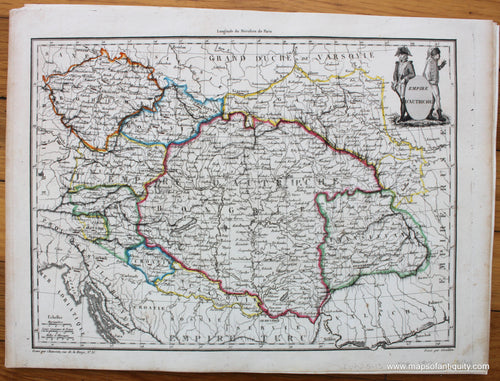 Antique-Hand-Colored-Map-Empire-d'-Autriche-Austrian-Empire-1812-Malte-Brun-Lapie-Austria-1800s-19th-century-Maps-of-Antiquity