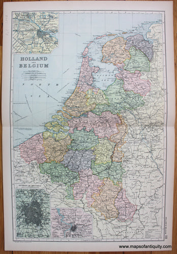 Antique-Printed-Color-Map-Holland-&-Belgium-1892-Appleton-Holland-&-The-Netherlands--1800s-19th-century-Maps-of-Antiquity