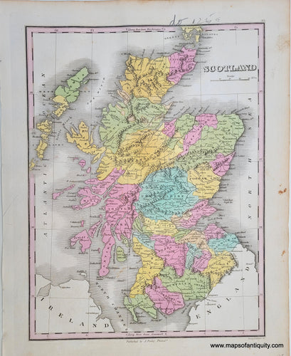 Antique-Hand-Colored-Map-Scotland.-******-Europe-United-Kingdom-1824-Anthony-Finley-Maps-Of-Antiquity