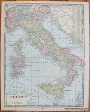 Load image into Gallery viewer, Antique-Printed-Color-Map-Italy;-verso:-Switzerland-1898-Rand-McNally-Italy--1800s-19th-century-Maps-of-Antiquity
