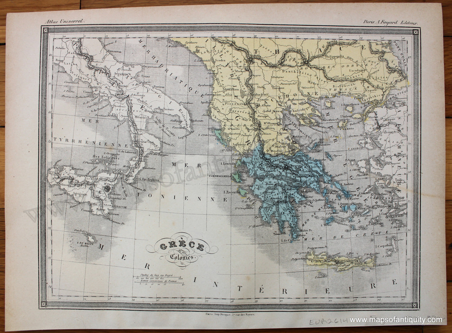 Antique-Printed-Color-Map-Grece-et-ses--Colonies-1877-Fayard-Greece-&-the-Balkans--1800s-19th-century-Maps-of-Antiquity