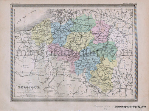 Antique-Printed-Color-Map-Europe-Belgique---Belgium-1877-Fayard-Belgium-1800s-19th-century-Maps-of-Antiquity