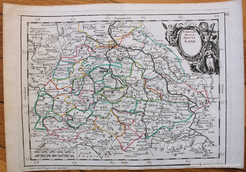 Antique-Hand-Colored-Map-Europe-Cercle-de-la-Haute-Saxe-1748-Le-Rouge-Germany-1700s-18th-century-Maps-of-Antiquity