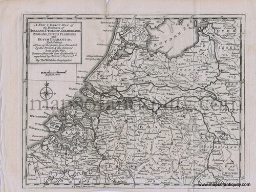 Antique-Black-and-White-Map-Europe-A-New-and-Exact-Map-of-the-Provinces-of-Holland-Utrecht-Gelderland-Zeeland-Dutch-Flanders-and-Dutch-Brabant-&c.-Exhibiting-a-View-of-the-parts-now-Invaded-by-the-French-&-the-present-Seat-of-the-War.-1747-Kitchin-/-London-Magazine-Holland-&-The-Netherlands-1700s-18th-century-Maps-of-Antiquity