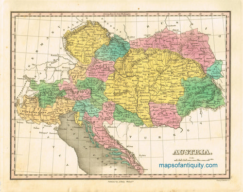 Antique-Hand-Colored-Map-Austria.-Europe-Austria-1826-Anthony-Finley-Maps-Of-Antiquity