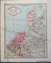 Load image into Gallery viewer, 1888 - Tunison&#39;s Spain and Portugal; verso: Tunison&#39;s Belgium, Holland, and Denmark - Antique Map
