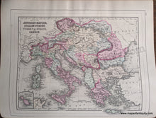 Load image into Gallery viewer, 1884 - Double-sided map: Prussia and the German States; verso: Map of the Austrian Empire, Italian States, Turkey in Europe, and Greece - Antique Map
