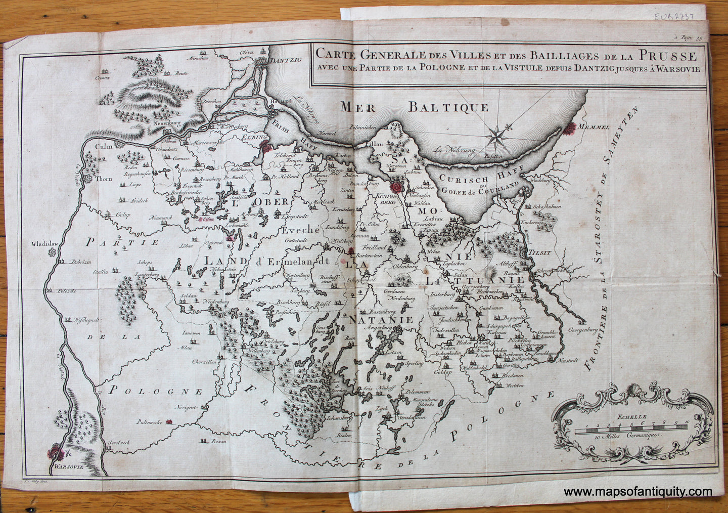 Genuine-Antique-Map-Carte-Generale-des-Villes-et-des-Bailliages-de-la-Prusse-avec-une-Partie-de-la-Pologne-et-de-la-Vistule-depuis-Dantzig-Jusques-a-Warsovie-Europe-Prussia-c.-1780-J-Schley-Maps-Of-Antiquity-1800s-19th-century