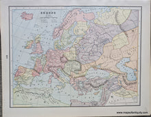 Load image into Gallery viewer, Genuine-Antique-Printed-Color-Comparative-Chart-Map-of-Europe-A.D.-1200;-verso:-Map-of-Europe-A.D.-1400-Europe--1892-Home-Library-&amp;-Supply-Association-Maps-Of-Antiquity-1800s-19th-century
