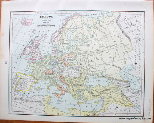 Genuine-Antique-Printed-Color-Comparative-Chart-Map-of-Europe-in-Napoleon's-Time;-verso:-Map-of-Europe-after-Treaty-of-Vienna-Europe--1892-Home-Library-&-Supply-Association-Maps-Of-Antiquity-1800s-19th-century