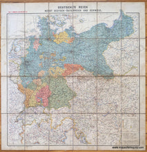 Load image into Gallery viewer, Genuine-Antique-Folding-Map-Deutsches-Reich-nebst-Deutsch-Osterreich-und-Schweiz-Europe-Germany-c.-1890-Carl-Flemming-Maps-Of-Antiquity-1800s-19th-century
