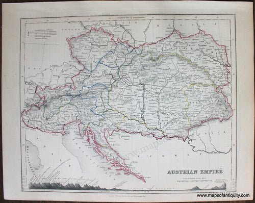 Genuine-Antique-Map-Austrian-Empire-Europe-Austria-1850-Petermann-/-Orr-/-Dower-Maps-Of-Antiquity-1800s-19th-century