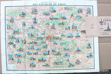 Load image into Gallery viewer, 1925 - Nouveau Paris Monumental; verso: Monuments et Vues des Environs de Paris. - Antique Map
