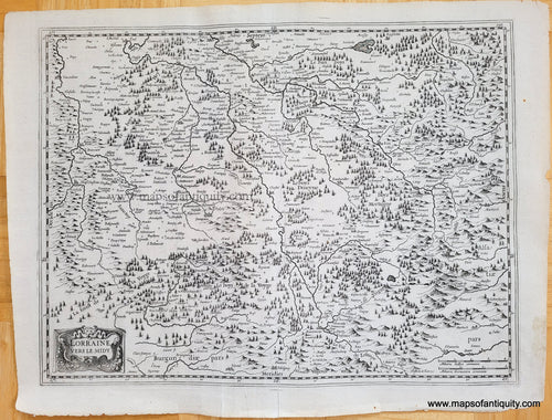 Genuine-Antique-Map-France-Lorraine-vers-le-midy-1630s-Mercator/Hondius/Janssonius-Maps-Of-Antiquity