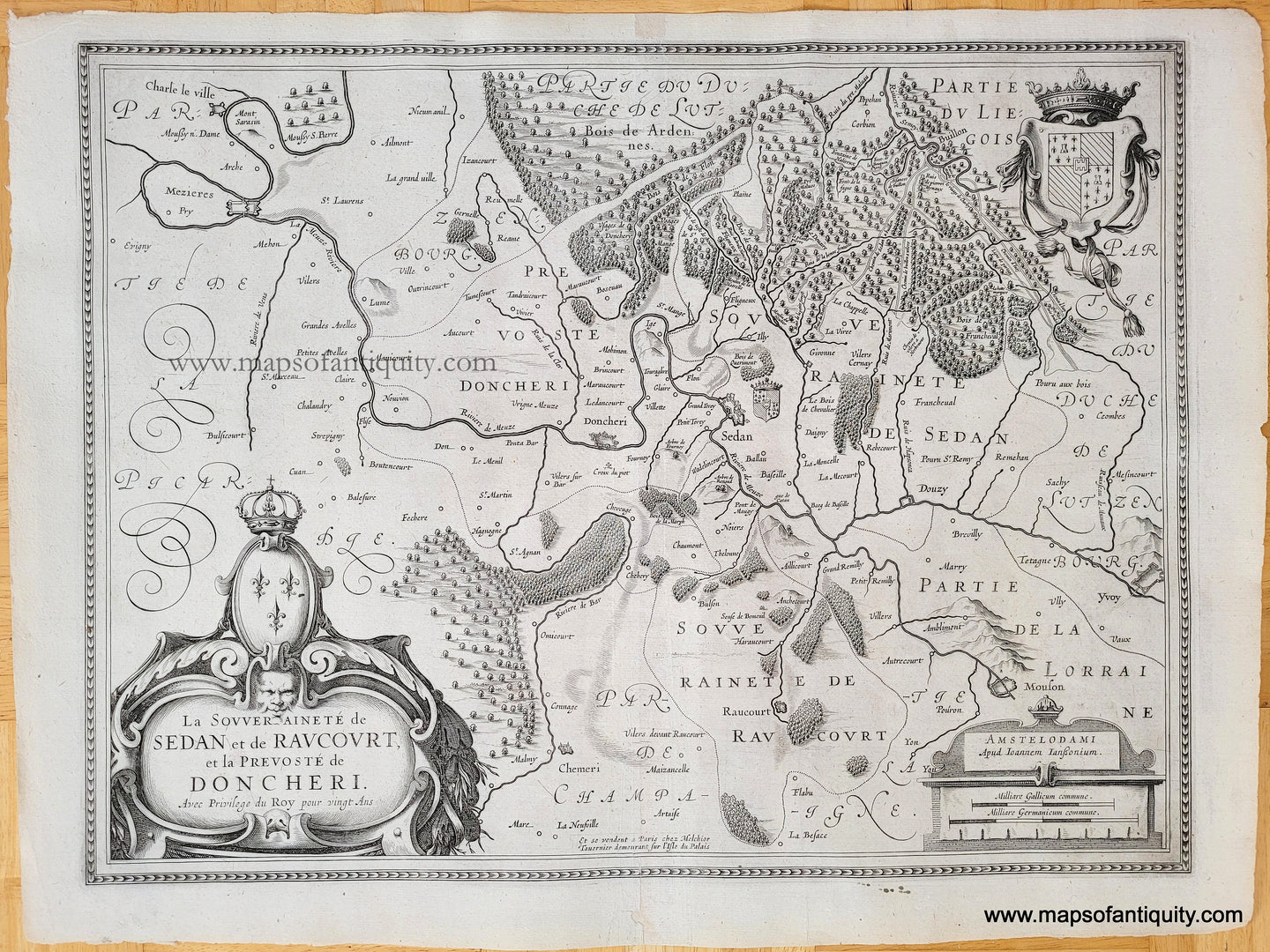 Genuine-Antique-Map-La-Souverainete-de-Sedan-et-de-Raucourt,-et-la-Prevoste-de-Doncheri-1630s-Hondius/Janssonius-Maps-Of-Antiquity