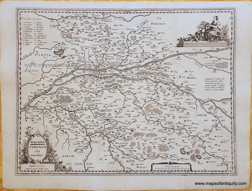 Genuine-Antique-Map-France---Touraine,-Turonensis-Ducatus-1630s-Mercator/Hondius/Janssonius-Maps-Of-Antiquity