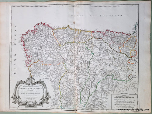 Genuine-Antique-Hand-Colored-Map-Northern-Spain-Partie-Septentrionale-de-la-Couronne-de-Castille-ou-se-trouvent-les-Royaumes-de-Castille-Vielle-de-Leon-de-Gallice-des-Asturies-la-Biscaye-et-la-Navarre-1752-Vaugondy-Maps-Of-Antiquity