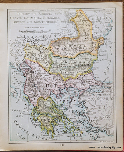 Genuine-Antique-Map-Turkey-in-Europe-Servia-Roumania-Bulgaria-Greece-and-Montenegro-1900-Rand-McNally-Maps-Of-Antiquity