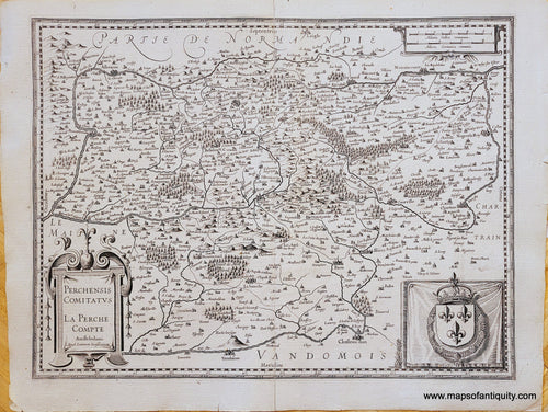 Genuine-Antique-Map-France---Perchensis-Comitatus-La-Perche-Compte-1630s-Mercator-Hondius-Janssonius-Maps-Of-Antiquity