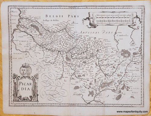 Genuine-Antique-Map-France---Picardia-1630s-Mercator-Hondius-Janssonius-Maps-Of-Antiquity