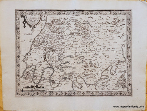 Genuine-Antique-Map-France---L'Isle-de-France-Parisiensis-Agri-Descrip-1630s-Mercator-Hondius-Janssonius-Maps-Of-Antiquity