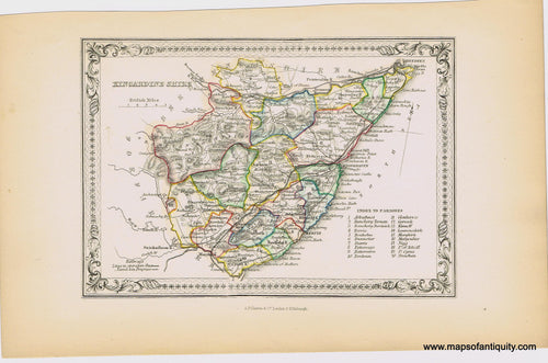 Genuine-Antique-Hand-colored-Map-Kincardine-Shire-Scotland--1855-A-Fullarton-Co--Maps-Of-Antiquity