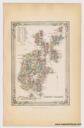Genuine-Antique-Hand-colored-Map-Orkney-Islands-1855-A-Fullarton-Co--Maps-Of-Antiquity