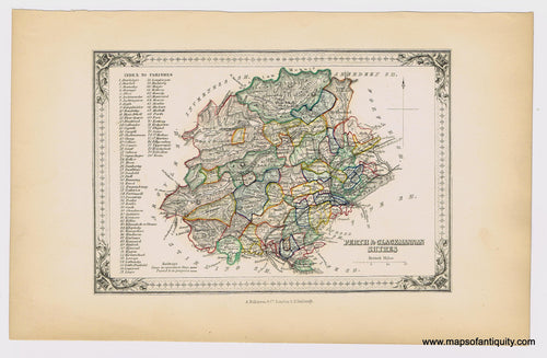 Genuine-Antique-Hand-colored-Map-Perth-Clackmannan-Shires-1855-A-Fullarton-Co--Maps-Of-Antiquity