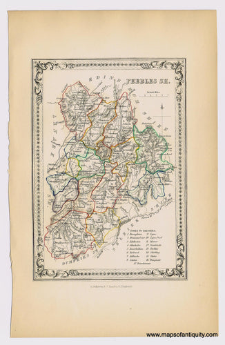 Genuine-Antique-Hand-colored-Map-Peebles-Shire-1855-A-Fullarton-Co--Maps-Of-Antiquity