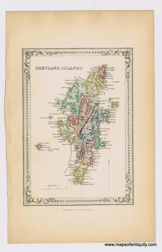 Genuine-Antique-Hand-colored-Map-Shetland-Islands-1855-A-Fullarton-Co--Maps-Of-Antiquity