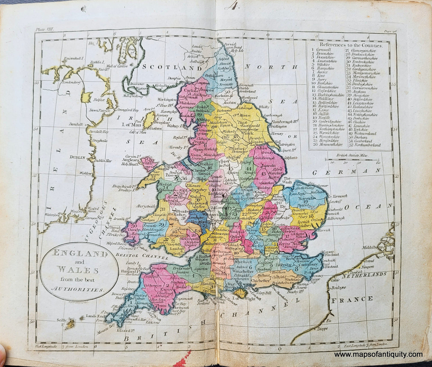 Genuine-Antique-Map-England-and-Wales-from-the-best-Authorities-1800-Russell-Guthrie-Maps-Of-Antiquity