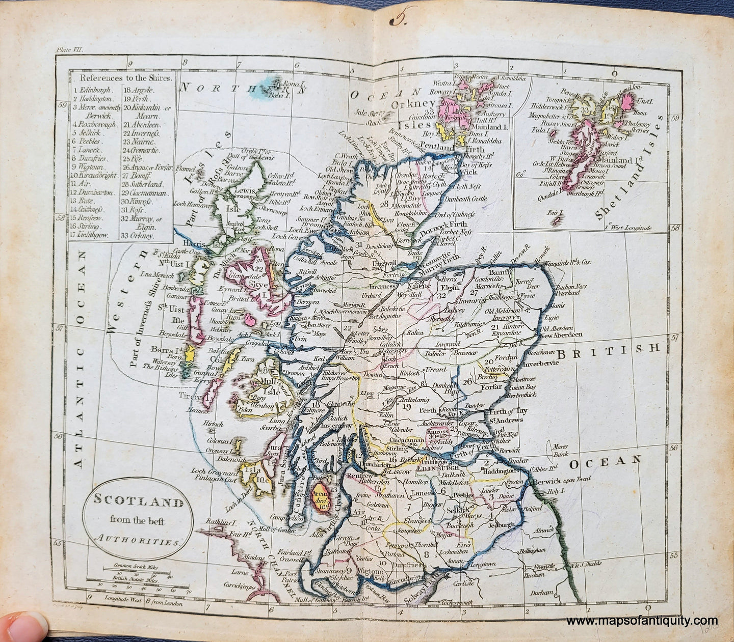Genuine-Antique-Map-Scotland-from-the-best-Authorities-1800-Russell-Guthrie-Maps-Of-Antiquity