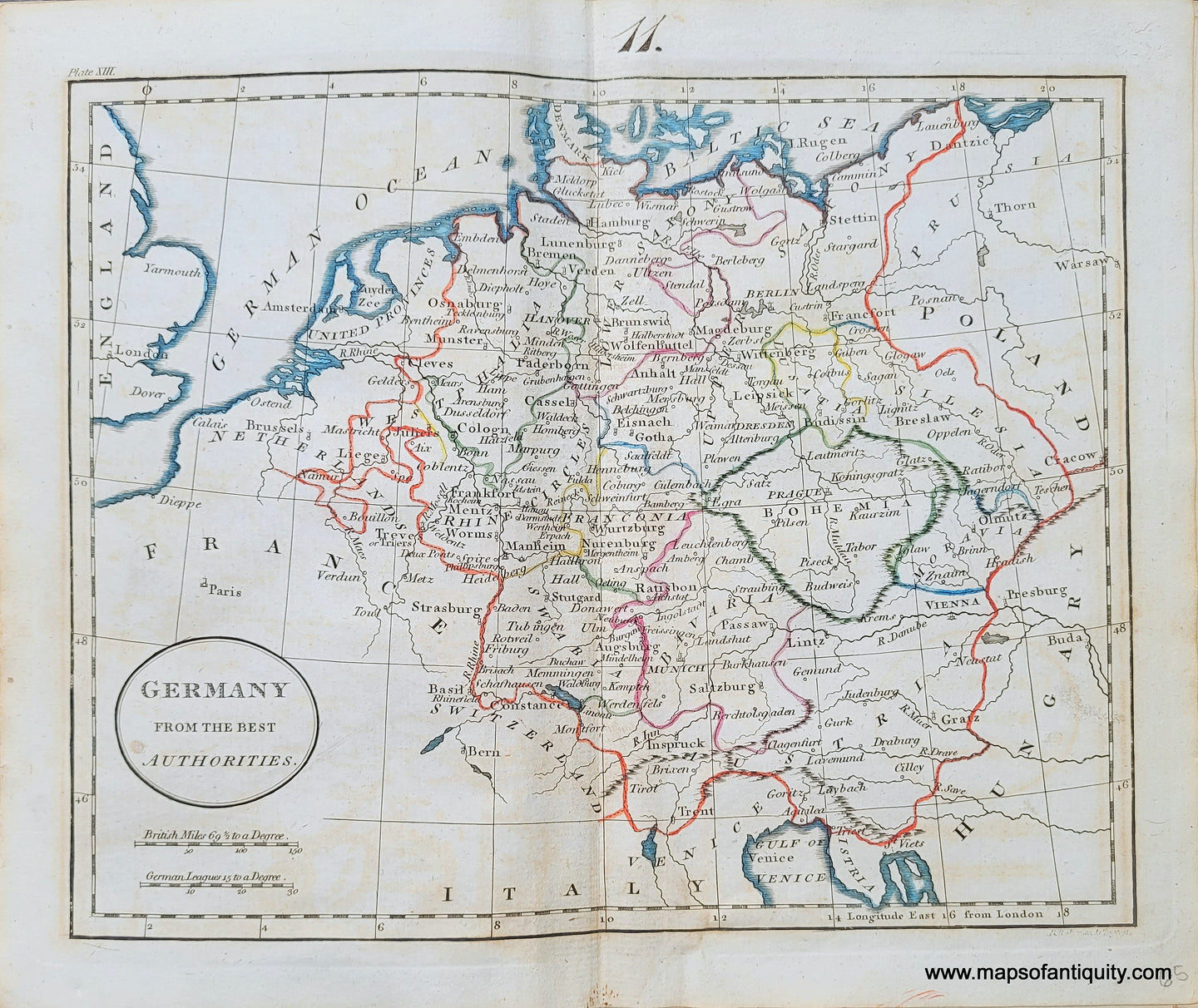 Genuine-Antique-Map-Germany-from-the-best-Authorities-1800-Russell-Guthrie-Maps-Of-Antiquity
