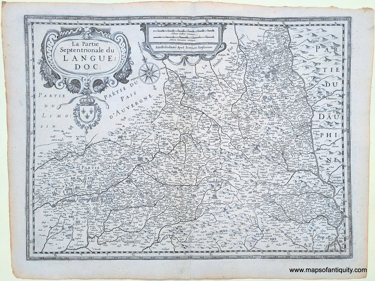 Antique-Map-La-Partie-Septentrionale-du-Languedoc-France-c.-1640-Jansson-Maps-of-Antiquity