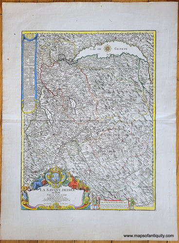 Genuine-Antique-Map-French-Alps-La-Savoye-Dediee-au-Roy-1782-Placide-Dezauche-Maps-Of-Antiquity