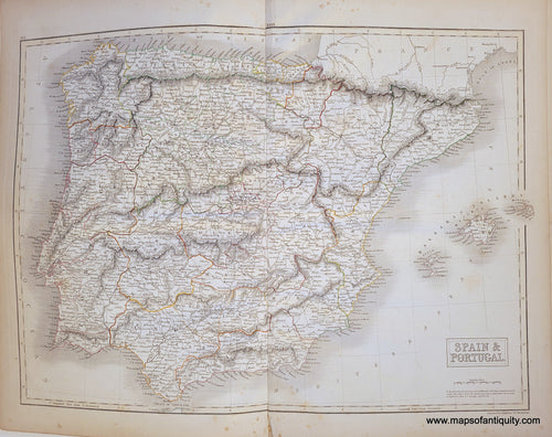 Genuine-Antique-Map-Spain-and-Portugal-1841-Black-Maps-Of-Antiquity
