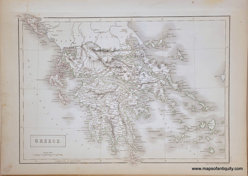 Genuine-Antique-Map-Greece--1841-Black-Maps-Of-Antiquity
