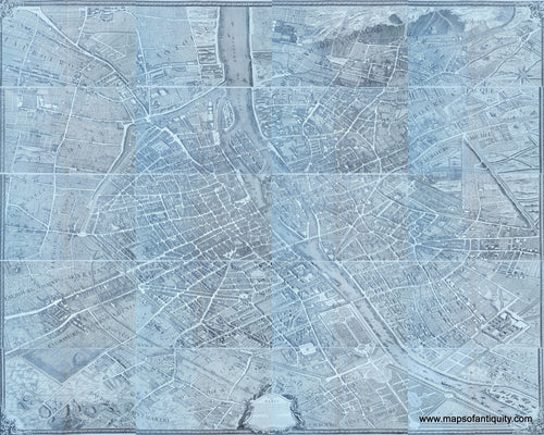 Genuine-Antique-Map-Paris-in-the-18th-Century---Plan-de-Paris-en-20-Planches-1900-A-Taride-Maps-Of-Antiquity