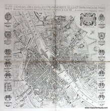 Load image into Gallery viewer, Genuine-Antique-Map-Paris-en-1654-Plan-General-de-la-Ville-Cite-Universite-Isles-et-Faubourgs-de-Paris-1880-Jean-Charles-Adolphe-Alphand-Maps-Of-Antiquity
