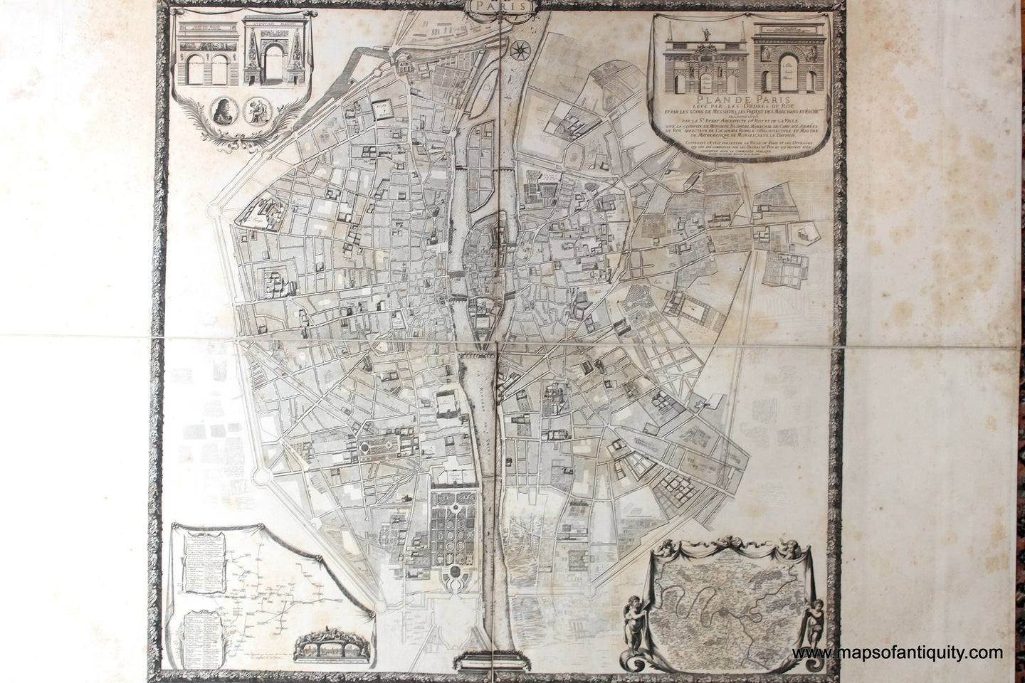 Genuine-Antique-Map-Paris-de-1670-a-1676-Plan-de-Paris-1880-Jean-Charles-Adolphe-Alphand-Maps-Of-Antiquity