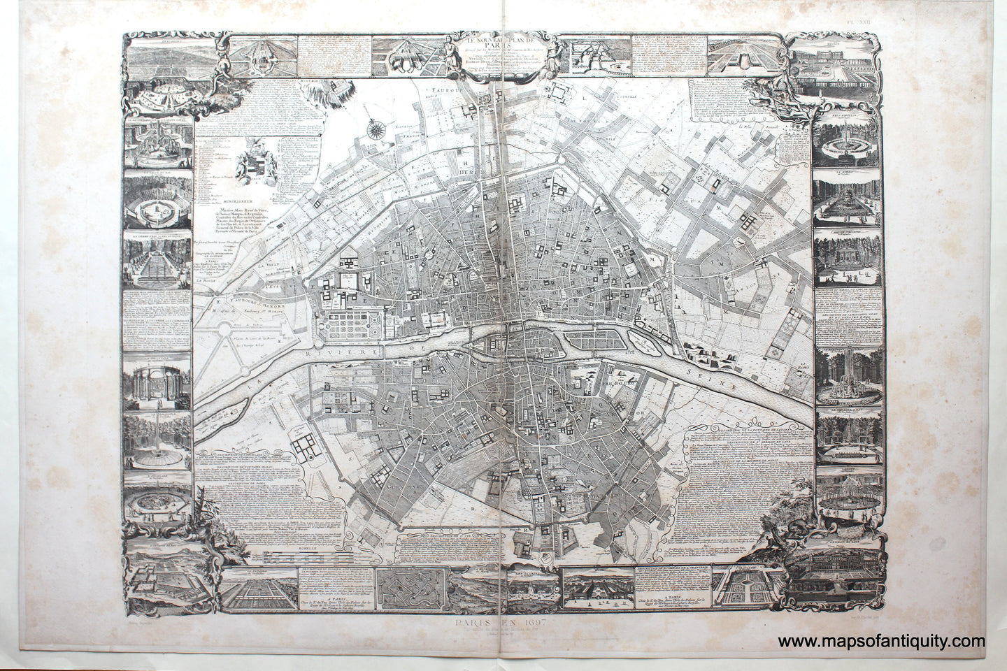 Genuine-Antique-Map-Paris-en-1697-Le-Nouveau-Plan-de-Paris-1880-Jean-Charles-Adolphe-Alphand-Maps-Of-Antiquity
