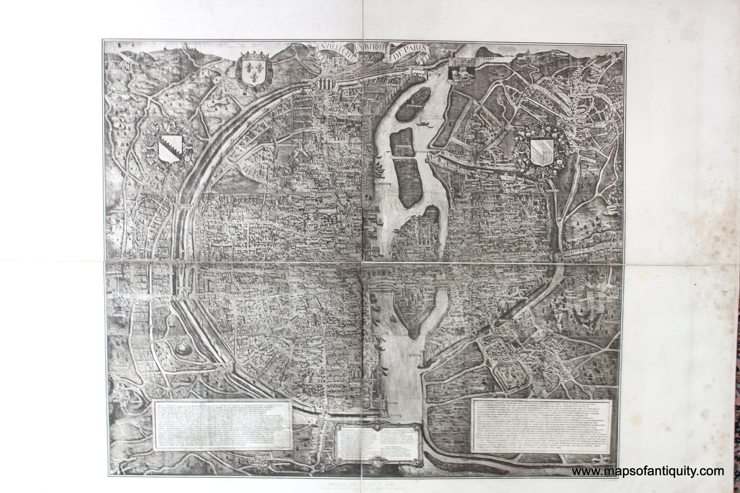 Genuine-Antique-Map-Paris-de-1512-a-1547-Le-Ville-Cite-Universite-de-Paris-1880-Jean-Charles-Adolphe-Alphand-Maps-Of-Antiquity