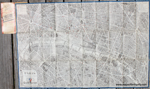 Genuine-Vintage-Map-Vue-du-Centre-de-Paris-1951-Blondel-la-Rougery---Grand-Marnier-Maps-Of-Antiquity