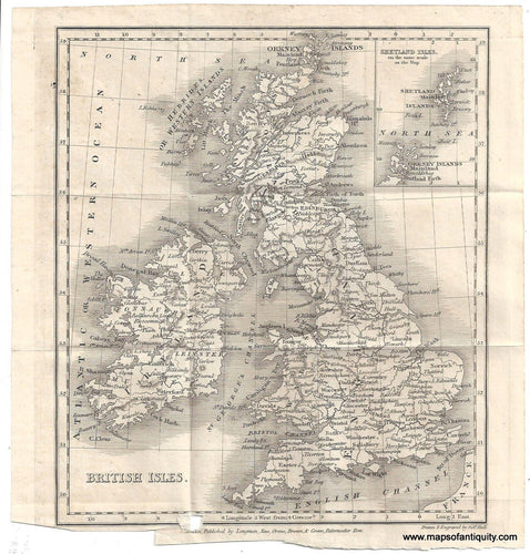 Genuine-Antique-Map-British-Isles-1829-Goldsmith-Maps-Of-Antiquity