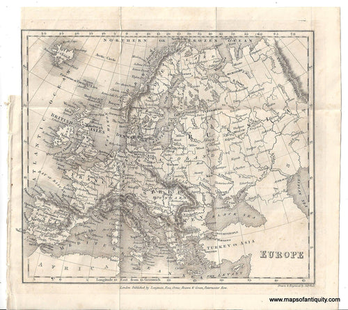 Genuine-Antique-Map-Europe-1829-Goldsmith-Maps-Of-Antiquity