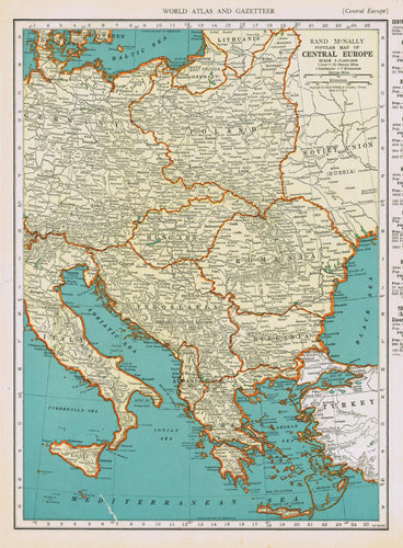 Genuine-Antique-Map-Popular-Map-of-Central-Europe-1940-Rand-McNally-Maps-Of-Antiquity