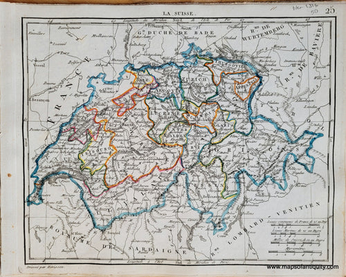 Genuine-Antique-Map-Switzerland-La-Suisse-Switzerland-1816-Herisson-Maps-Of-Antiquity-1800s-19th-century