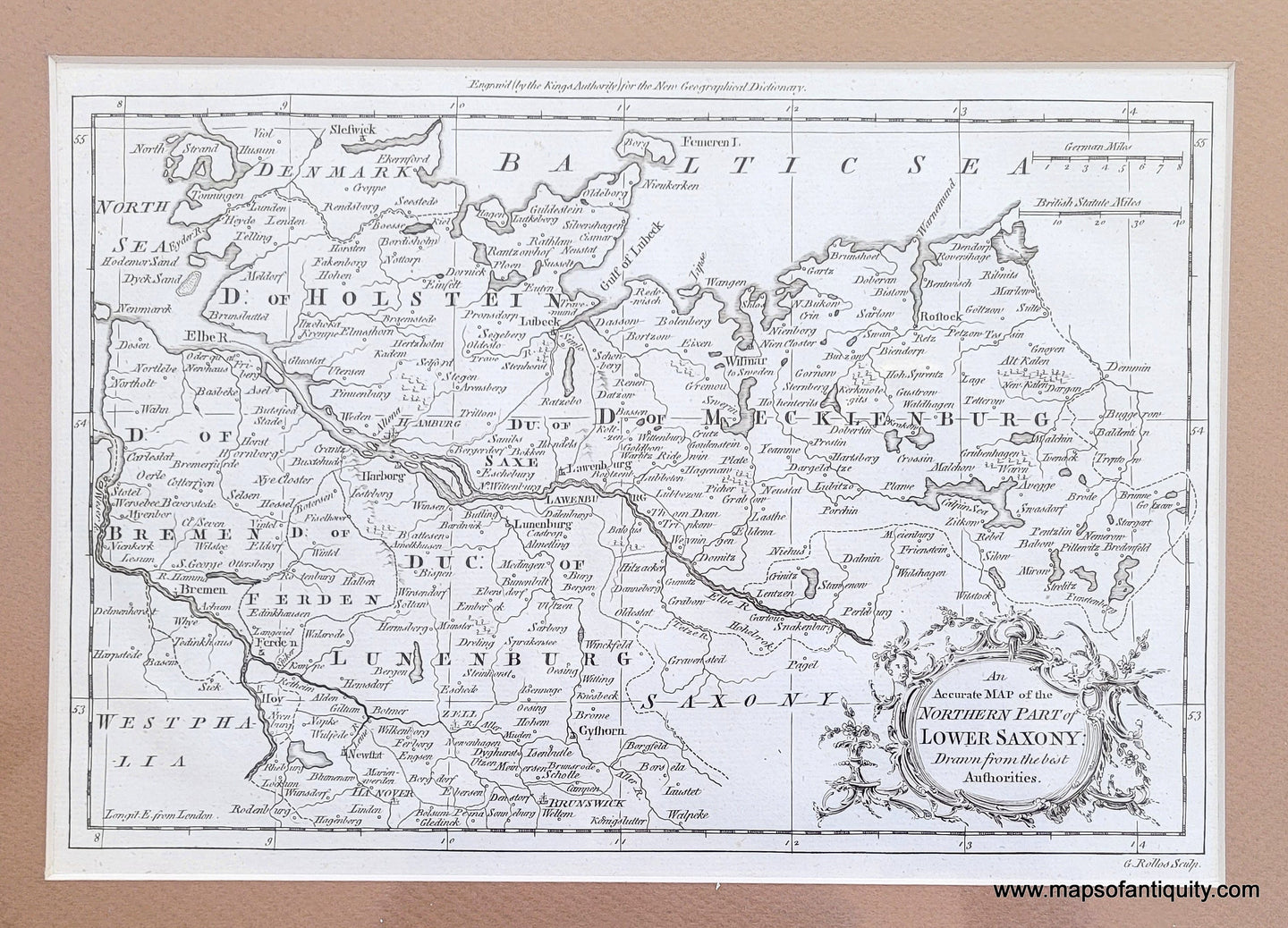 Genuine-Antique-Map-An-Accurate-Map-of-the-Northern-Part-of-Lower-Saxony-Drawn-from-the-best-Authorities-1759-Rollos-Maps-Of-Antiquity